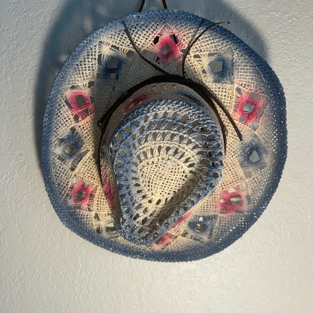 100% Paper Colorful Crochet Cowboy Hat